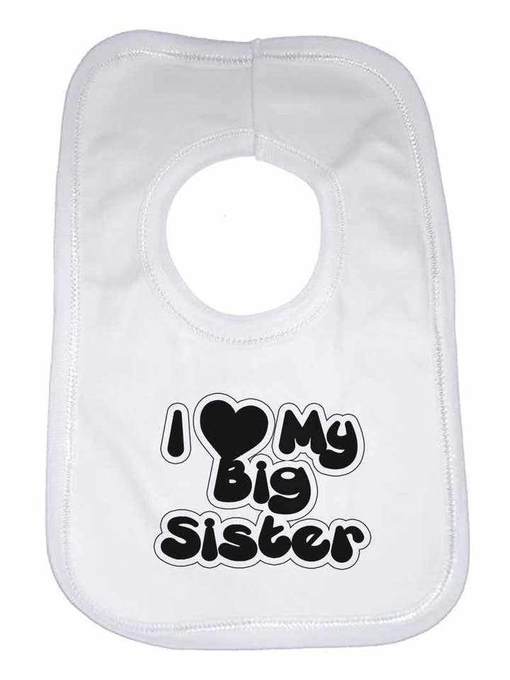 I love My Big Sister Boys Girls Baby Bibs for wholesale by Little Ratbag