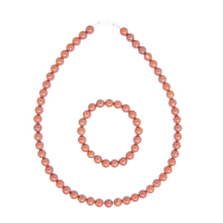 Roter Jaspis-Satz — Kugelsteine 8 mm für den Großhandel von France Mineraux