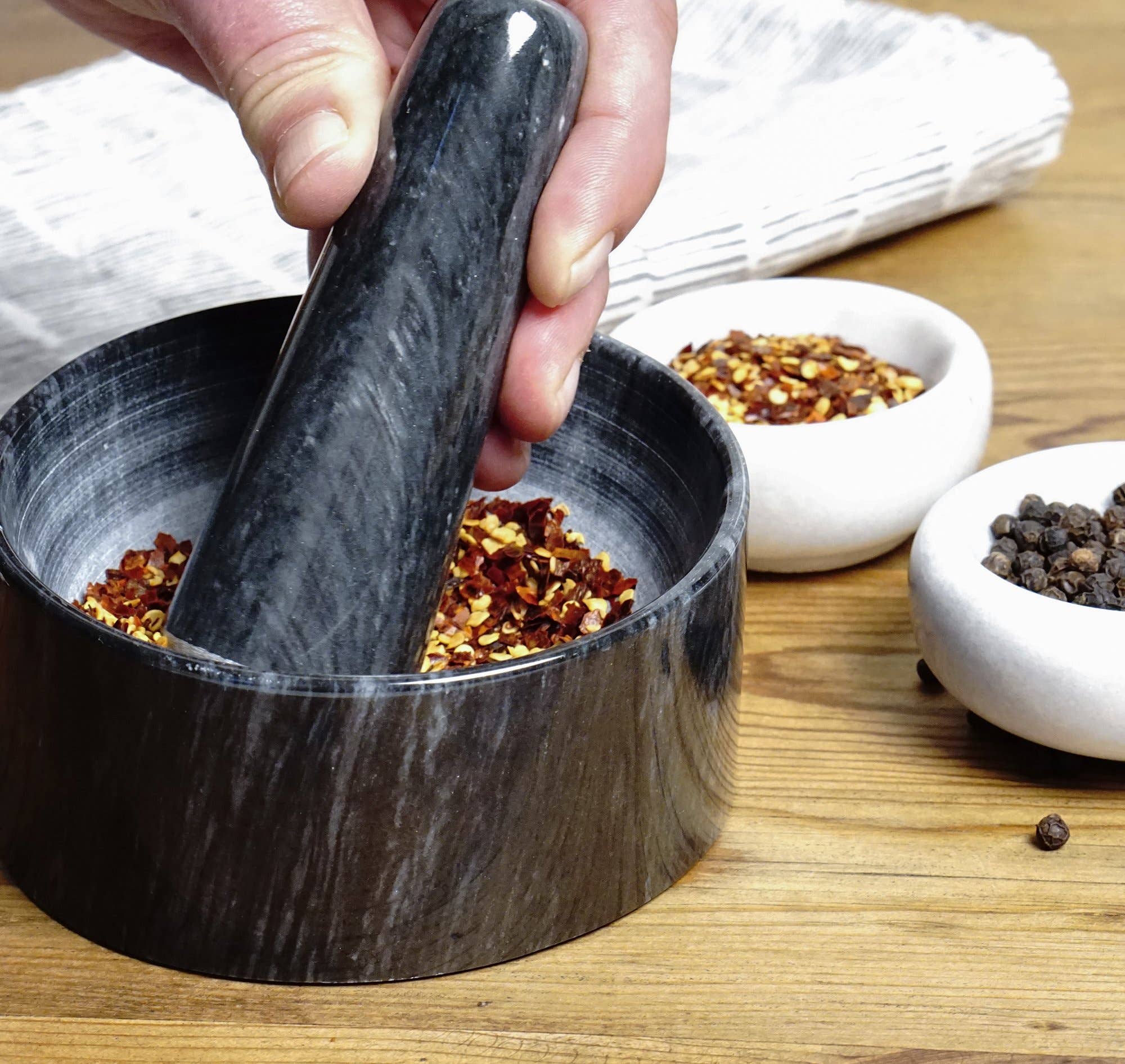 RSVP International - Wholesale Mortar & Pestle - Marble Mortal & Pestle - Black8