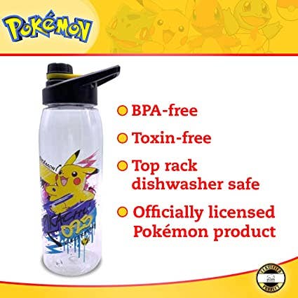 Silver Buffalo - Wholesale Water Bottle - Pokémon Skate Graffiti 28oz Water Bottle1