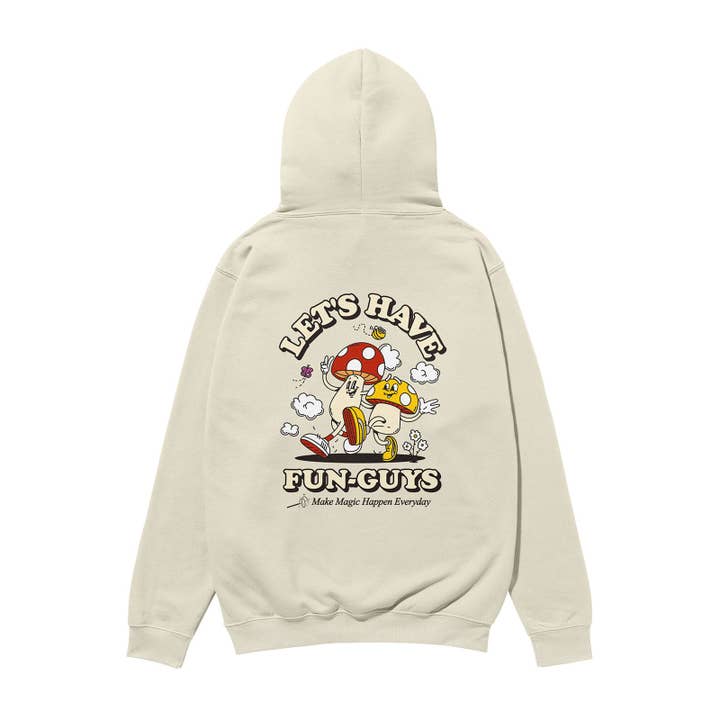 Sweat à Capuche Lourd en Coton Bio Let’s Have Fun-Guys Pierre pour la vente par Weekend Concept