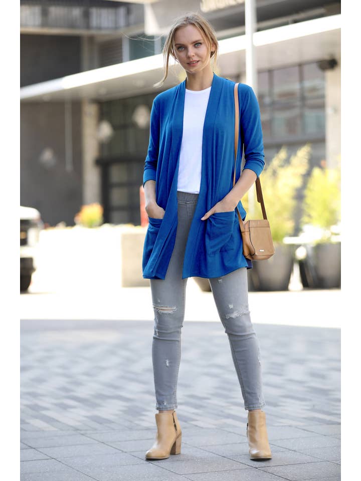 42POPS - Wholesale Cardigan - Women's - ",,...._ Open cardigan w/ slouchy pockets