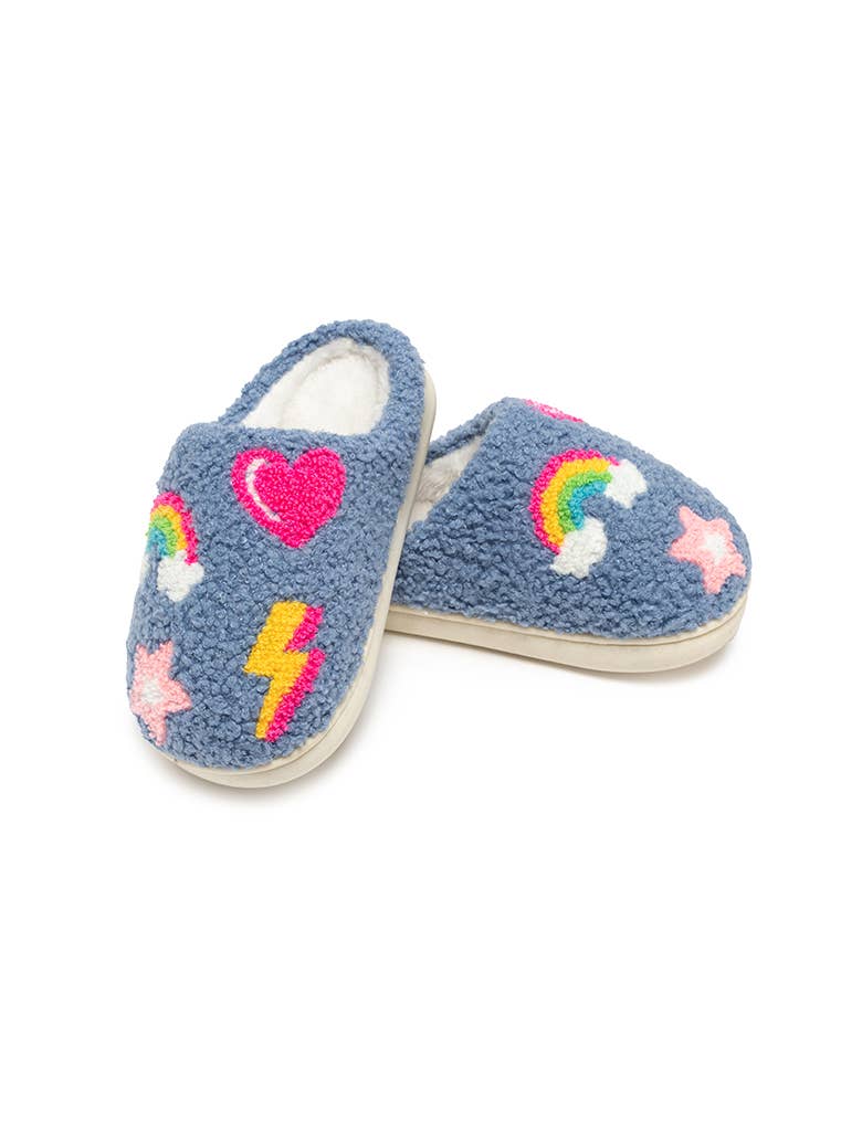 Living Royal - Wholesale Slippers - Kids - Indoor / Outdoor Slippers - Kids - Iconic Symbols - Blue2