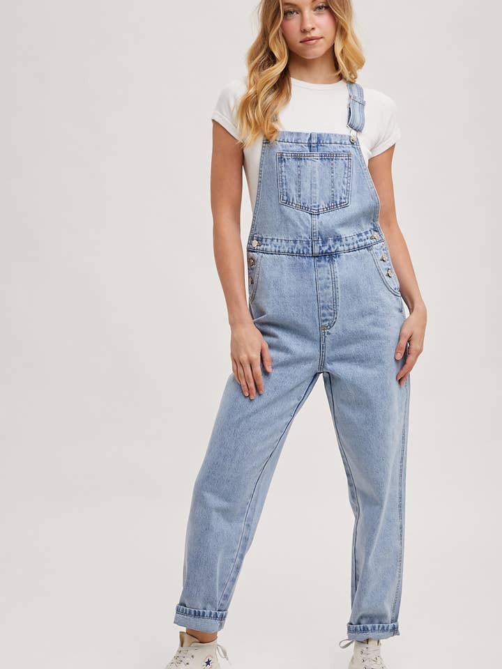 Bluivy - Wholesale Overalls - Women's - DENIM STRAIGHT LEG OVERALLS JUMPSUIT