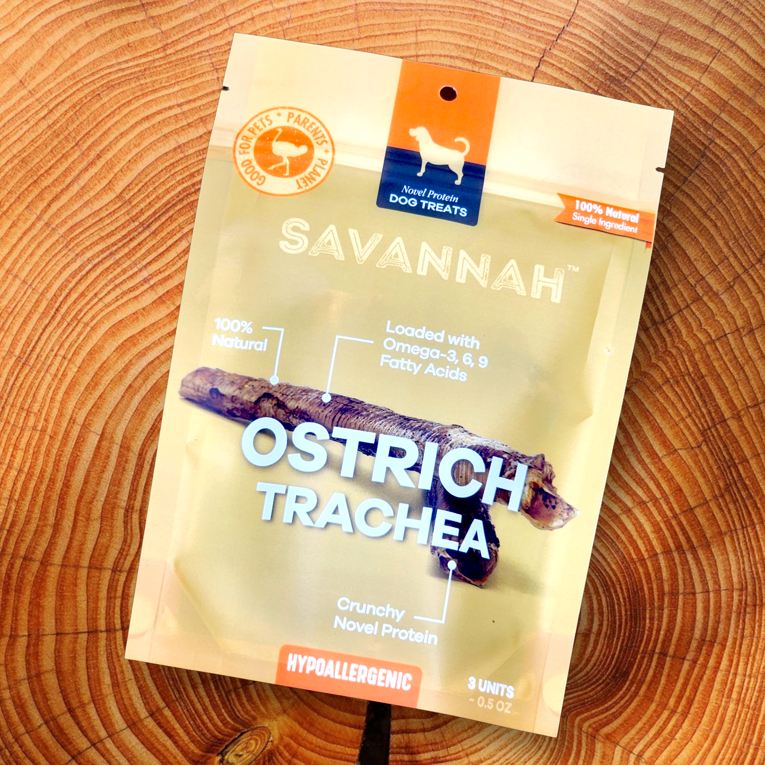 Savannah Pet Food - Vente Friandises – chien - Friandise protéinée à ingrédient unique pour chiens Ostrich Trachea1