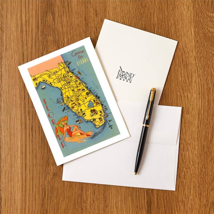 Found Image Press - Wholesale Stationery/Notecard Set - Greeting Card FL-1332 Come to Stuart, Florida1
