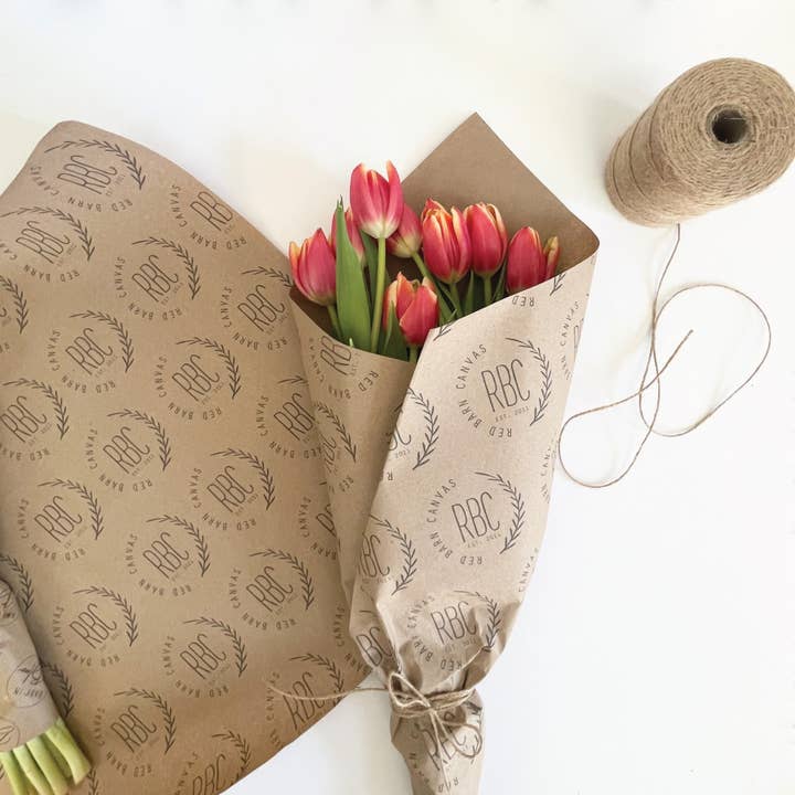 Red Barn Canvas - Wholesale Gift Bag - Customized Flower Wraps For Your Boutique or Flower Shop1