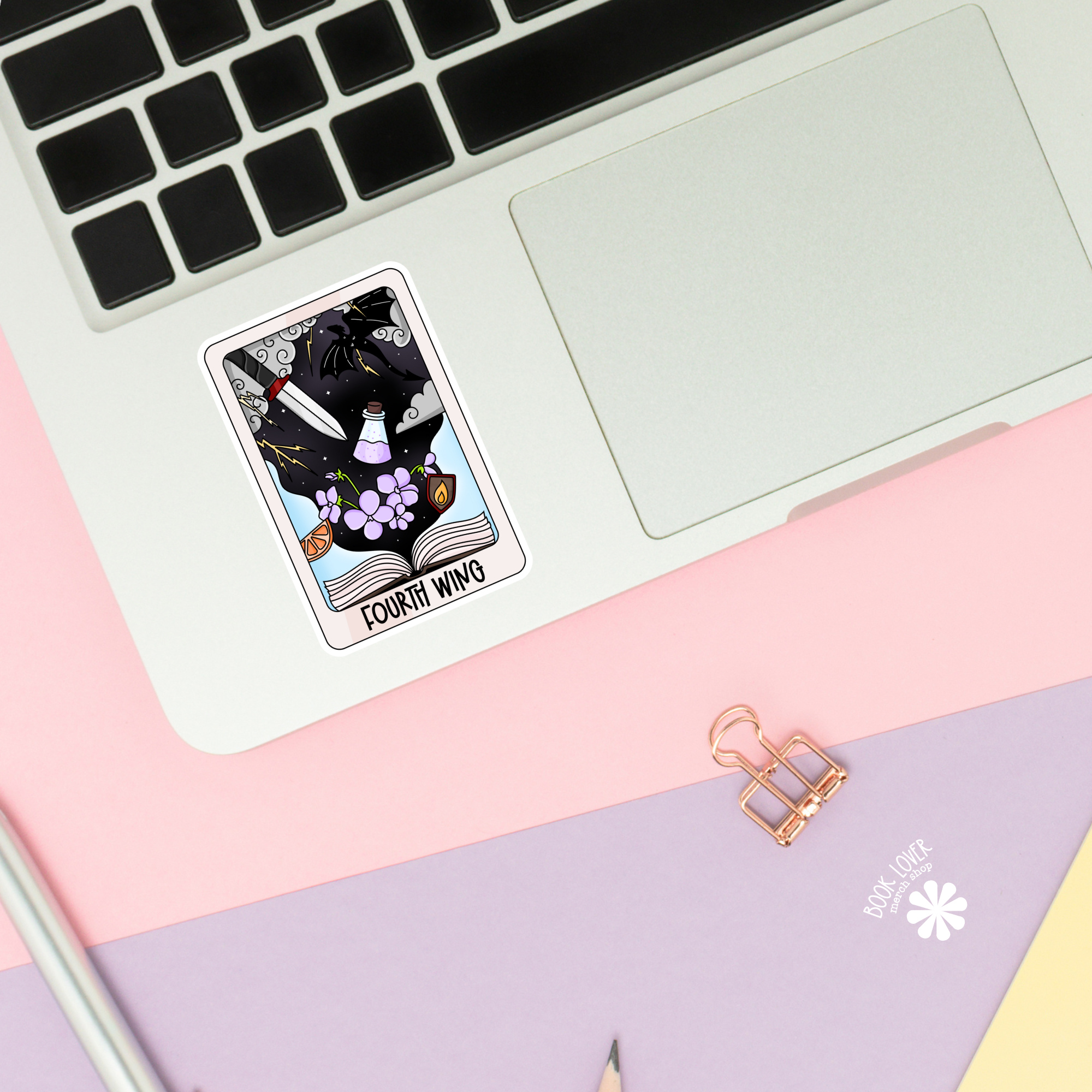 Book Lover Merch Shop - Wholesale Sticker - Drakenleesstickers/op de vierde vleugel geïnspireerde tarotkaart1