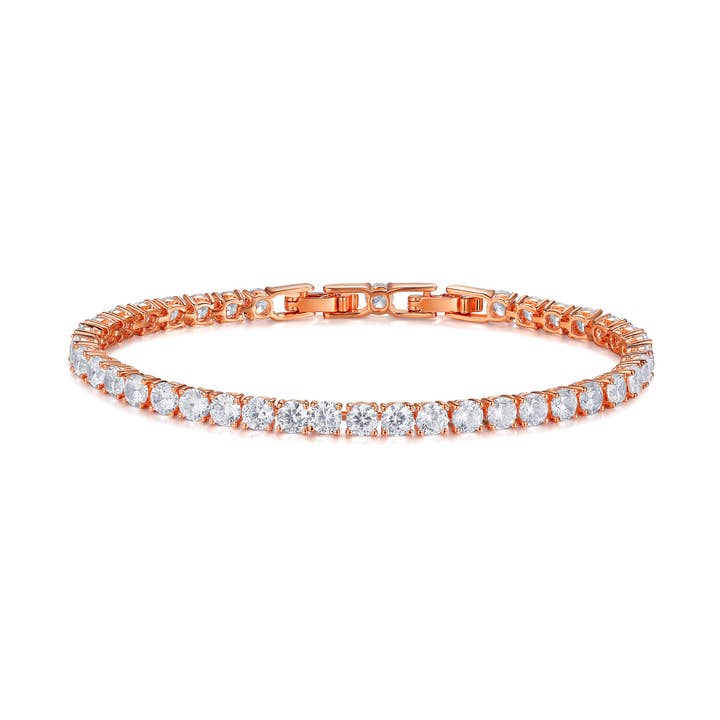 Bracelet Jazz Tennis avec tiges en zircone cubique de 4 mm|3-1073-ACLR pour la vente par My Jewellery Story