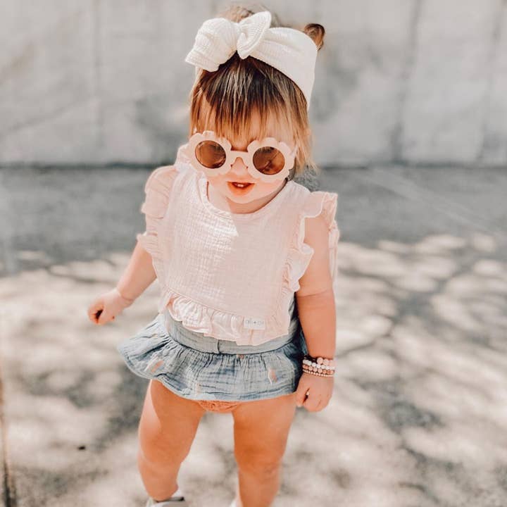 Ali+Oli - Wholesale Baby Bib - Baby - Muslin Cotton Ruffle Baby Bib (Pink)8