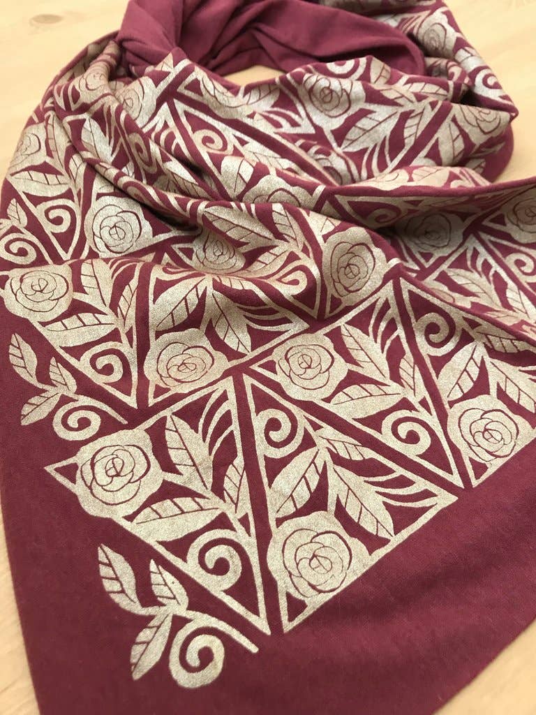 Morris & Essex - Wholesale Scarf - Women's - Gold Roses Pattern Scarf1