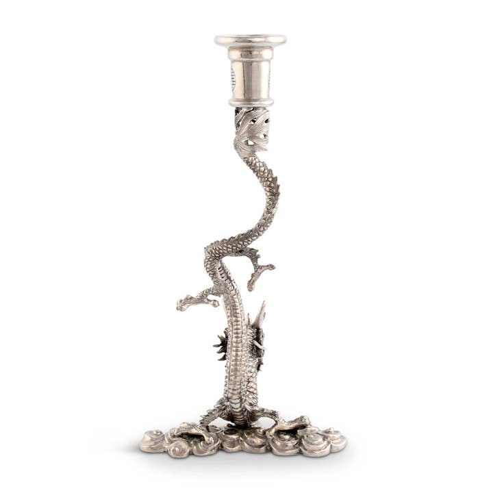 Vagabond House – wholesale Candle holder – Dragon Pewter Candlestick