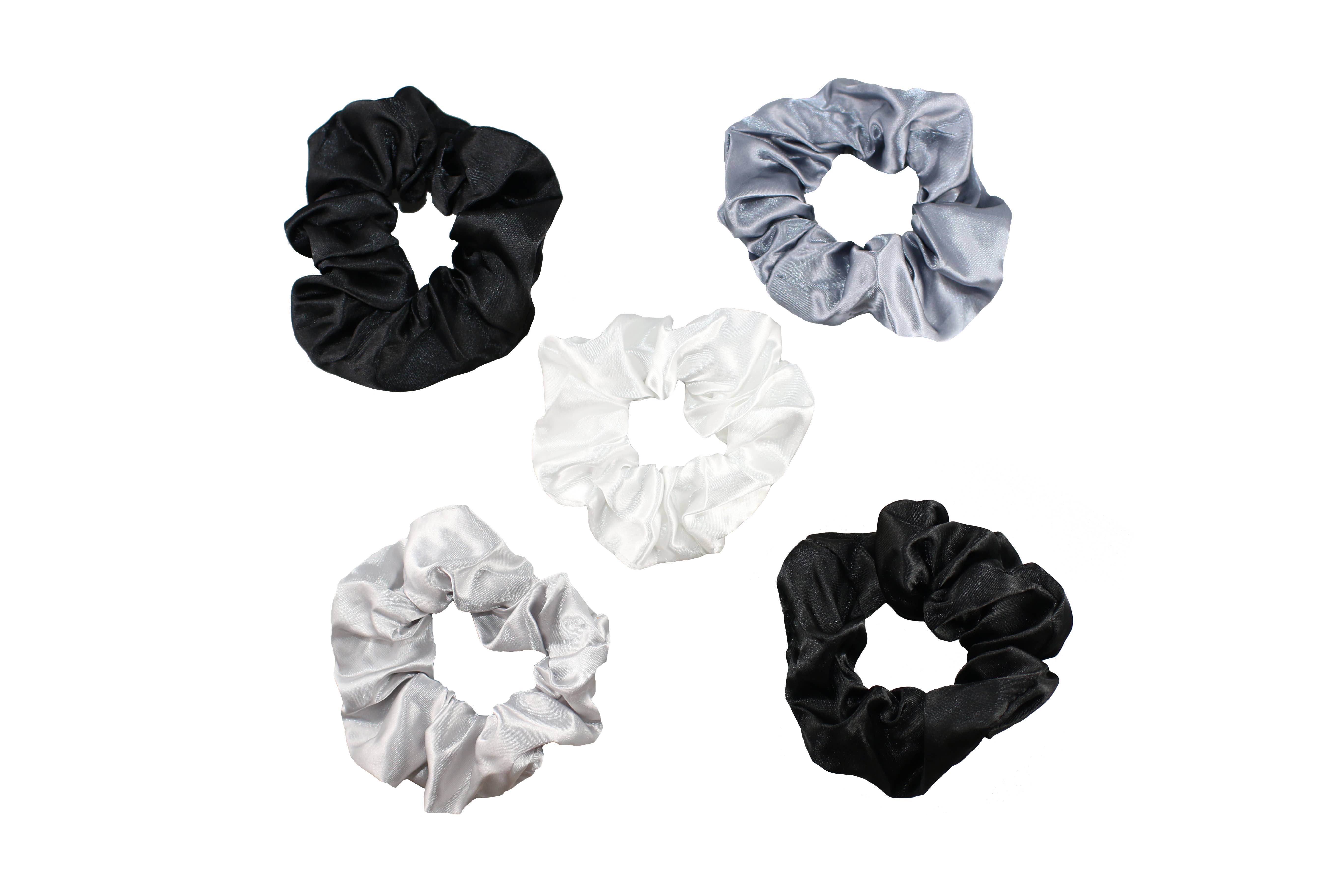 Morning Glamour - Wholesale Scrunchie - Women's - Gift Set 5PK Satin Hair Scrunchies - Satin Scrunchies1