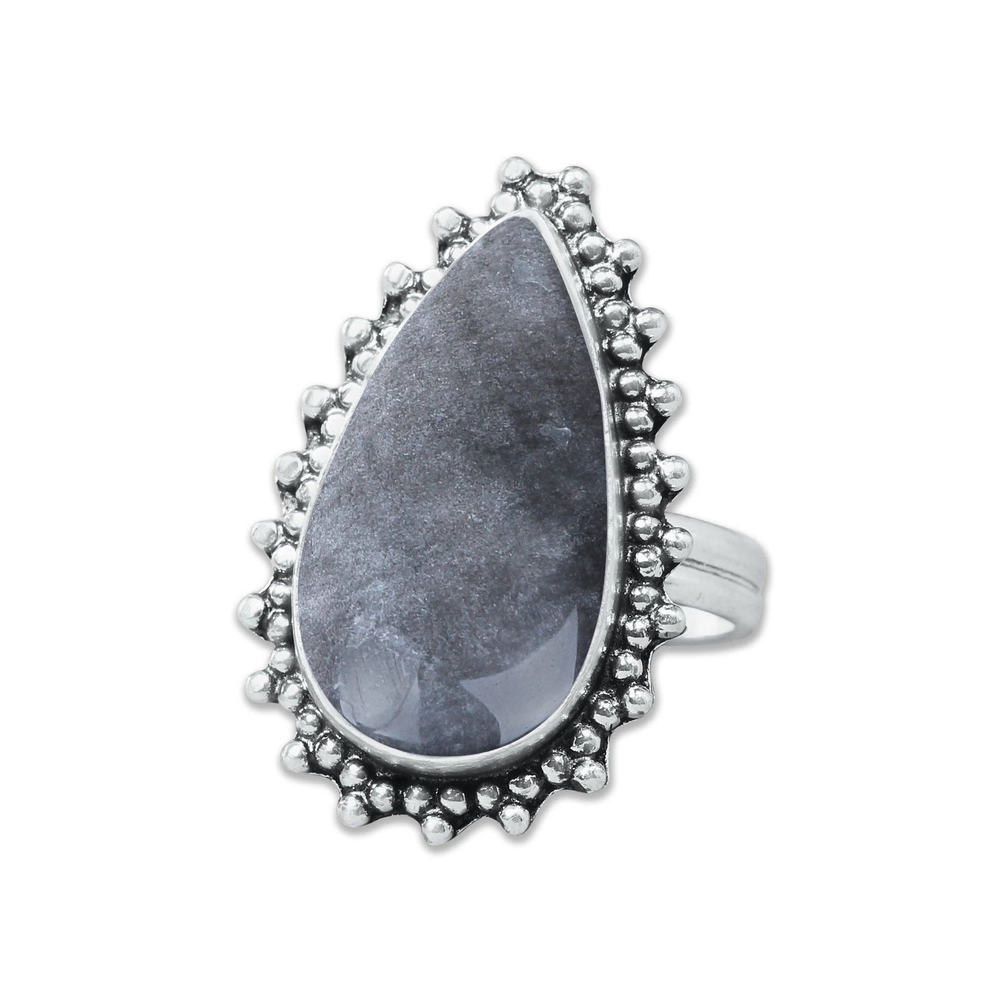 Handmade Jewels - Wholesale Cocktail/statement ring - Silver Sheen Obsidian Rings – Handmade, Silver-Plated, Mystical Glow (Made to Order)7