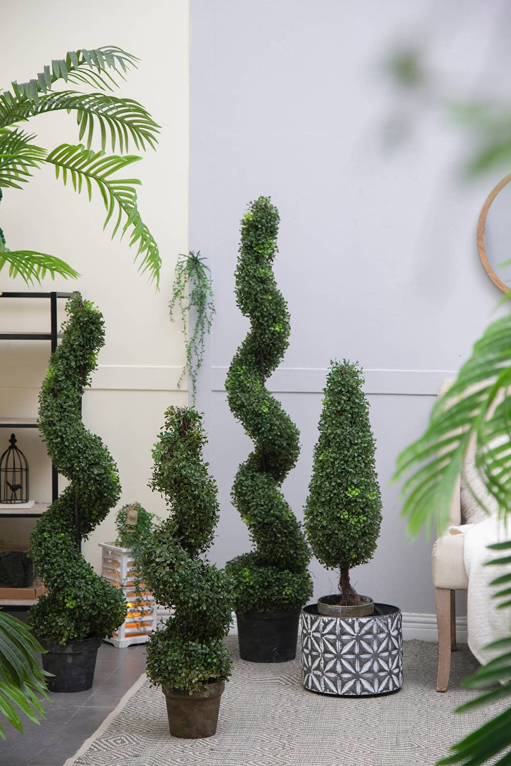 A&B Home Group Inc. - Vente Plantes artificielles - Topiaire en spirale artificielle en buis de 10,5x10,50x60" 5 pieds de haut10