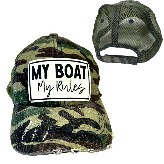 dkhandmade - Wholesale Trucker Hat - Unisex - MY BOAT MY RULES | DISTRESSED | UNISEX HAT7