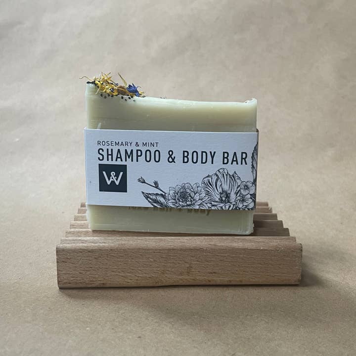 ROSEMARY & MINT SHAMPOO & BODY BAR for wholesale by Woman + Wolf