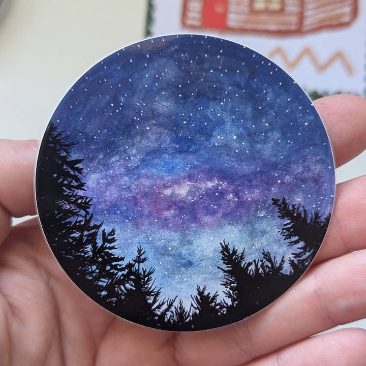 Night Sky in New Zealand Vinyl Sticker for wholesale by Charis Raine Illustration