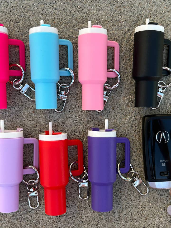 Plastic Tumbler Keychain with Removable Lid for wholesale by JILLIAN INK LLC