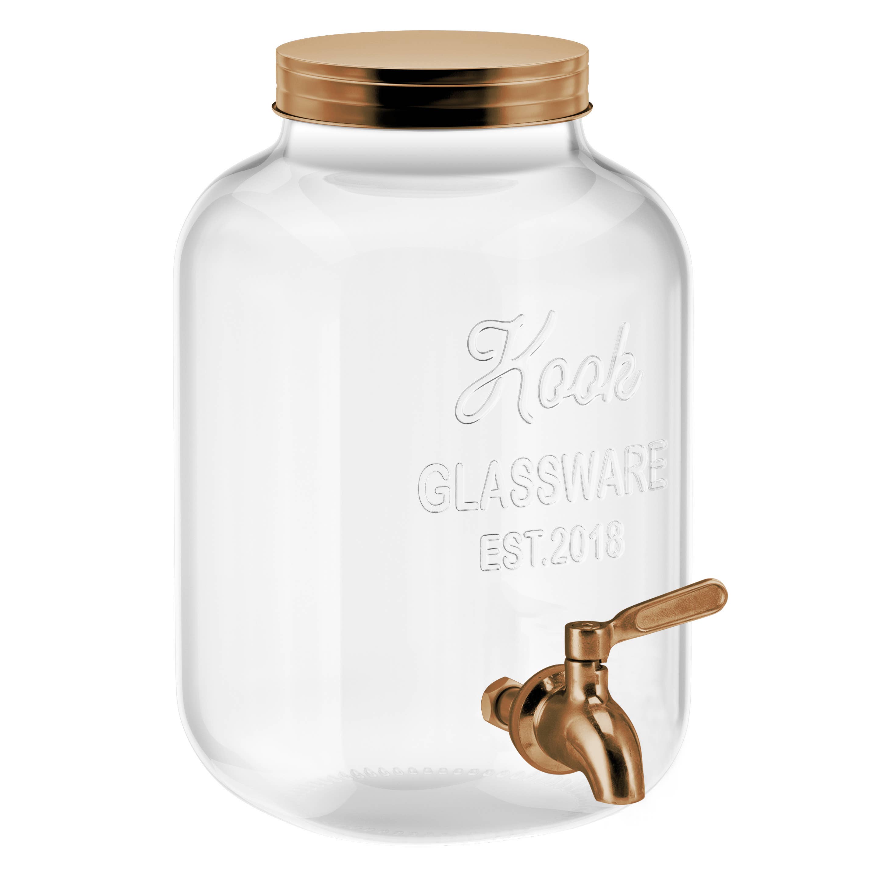 Kook - Wholesale Drink Dispenser - Kook Glass Drink Dispenser with Stainless Steel Spigot 1 Gal7