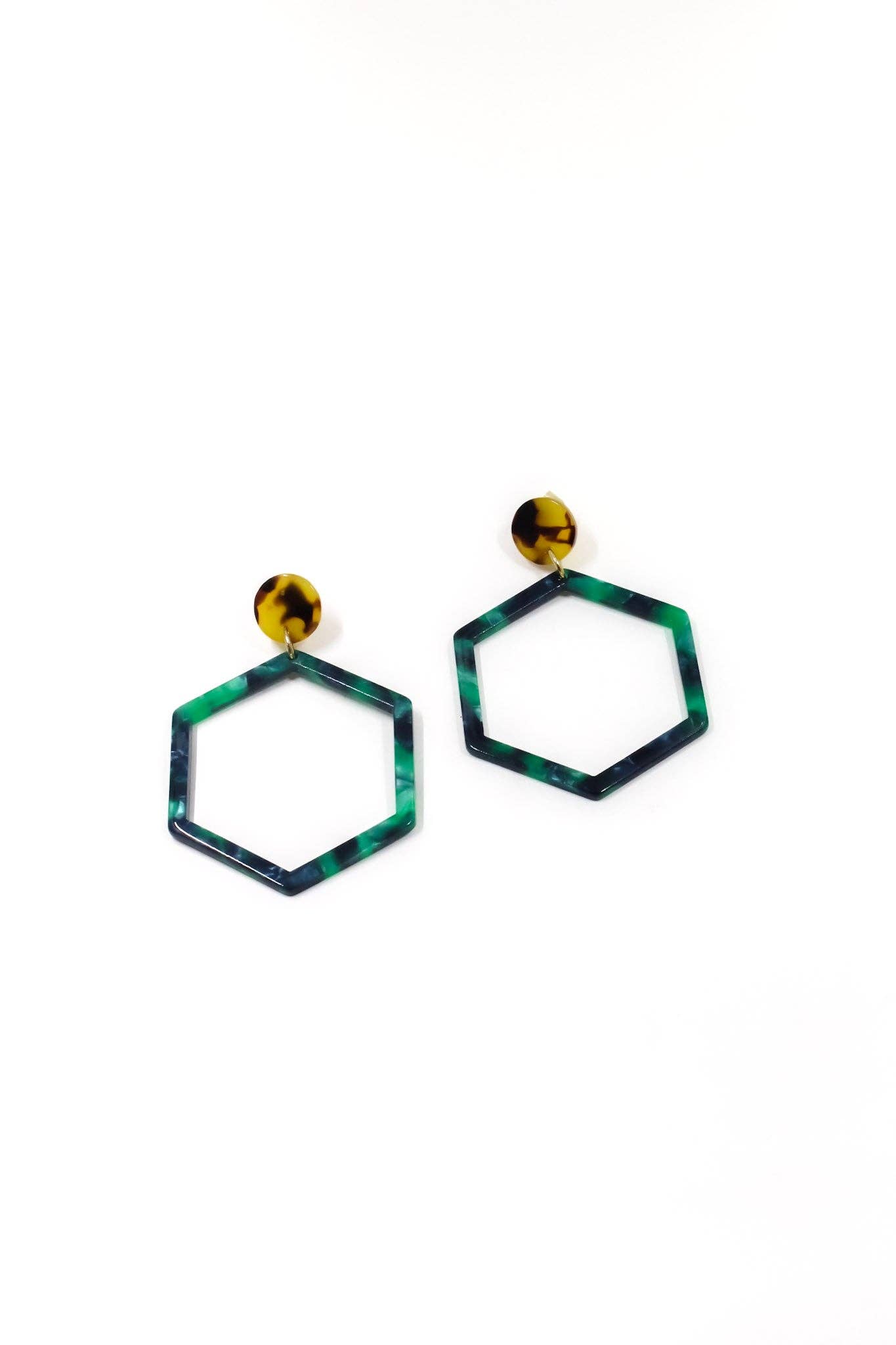 Moxie Collective (formerly Atonement Design) - Vendita all'ingrosso Orecchini pendenti - Orecchini esagonali verdi4