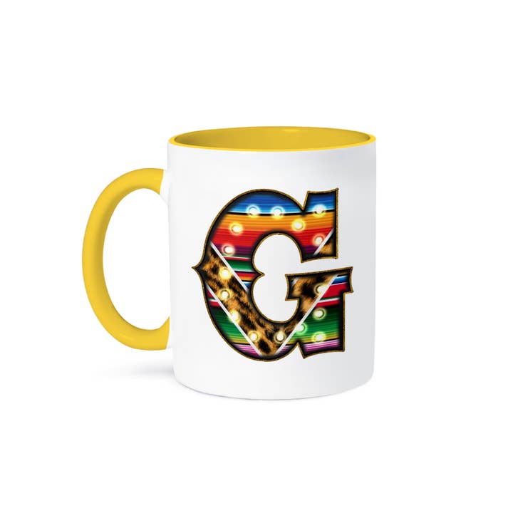 3dRose - Wholesale Coffee Mug - 3dRose, Colorful Image Of Marquee Lights Monogram G, Mug