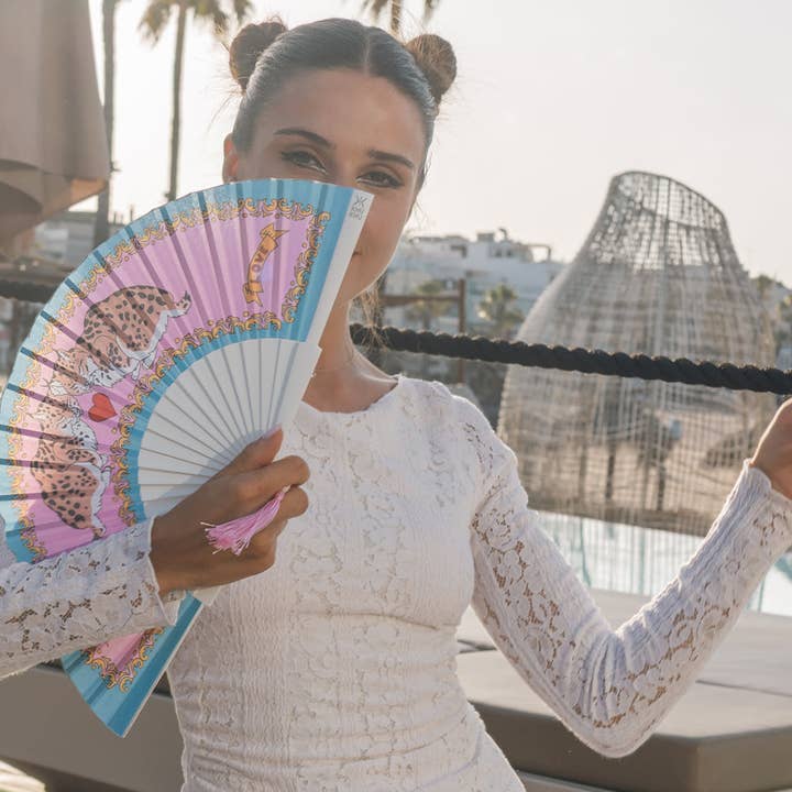 Khu Khu - Wholesale Handheld folding fan - Love Lynxes Hand-fan3