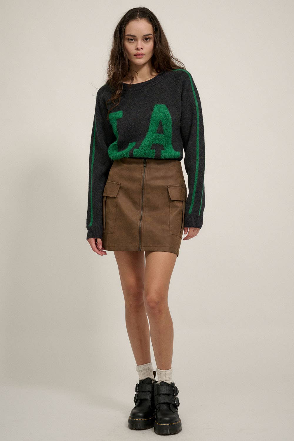 Promesa USA - Venta al por mayor Jersey de punto - Mujer - Suéter liso con cuello redondo LA4