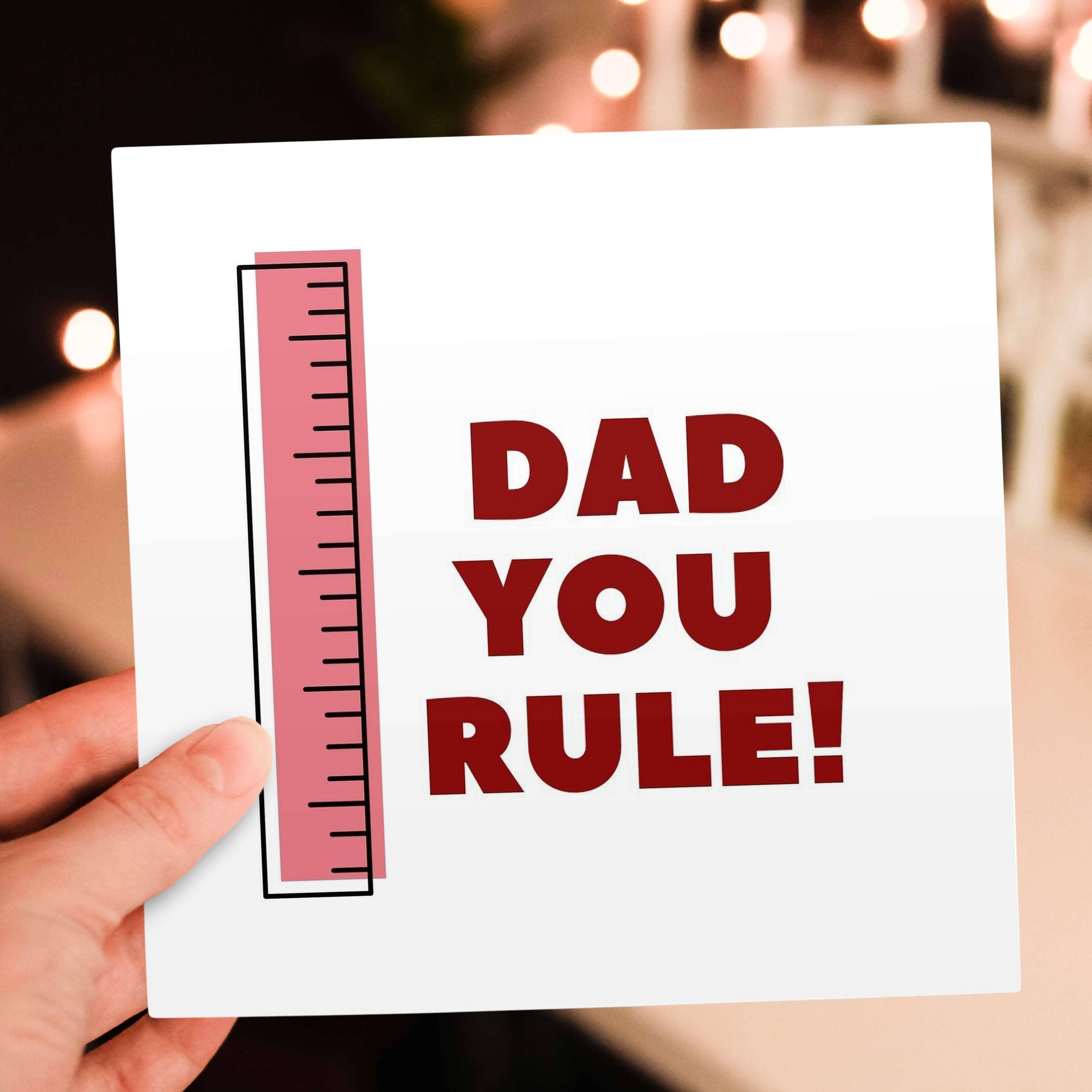 3dRose – wholesale Everyday greeting card – 3dRose, Image of a Ruler with Text of Dad you Rule, Greeting Card5
