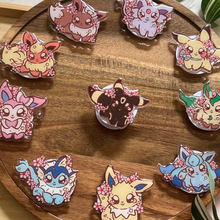 Peony Lee Art - Wholesale Phone Grip - Cherry Blossom Elemental Evolutions Glitter Epoxy Acrylic Phone Grips5