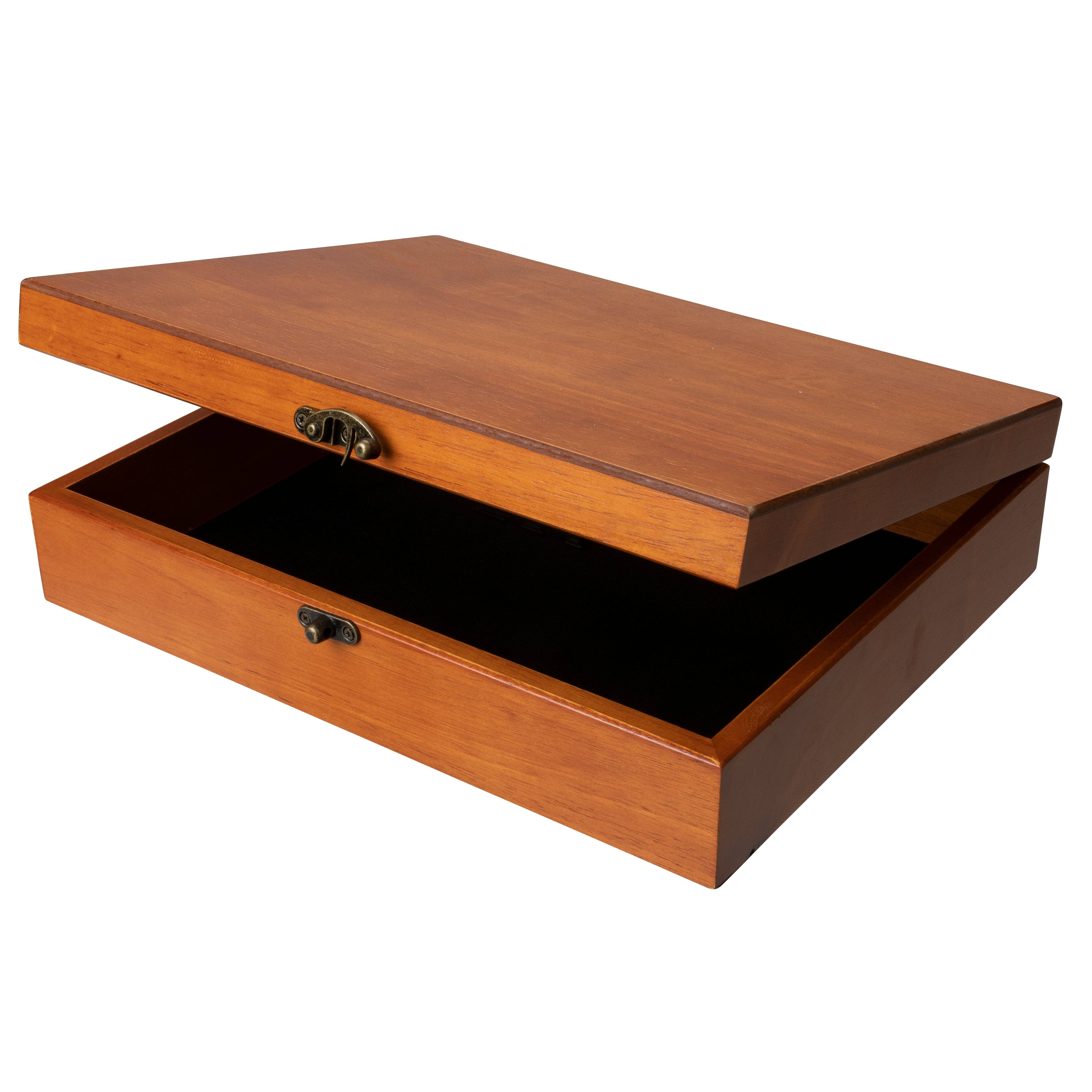 Wood Expressions - Wholesale Decorative Box - Old World Wooden Treasure Box with Brass Latch0