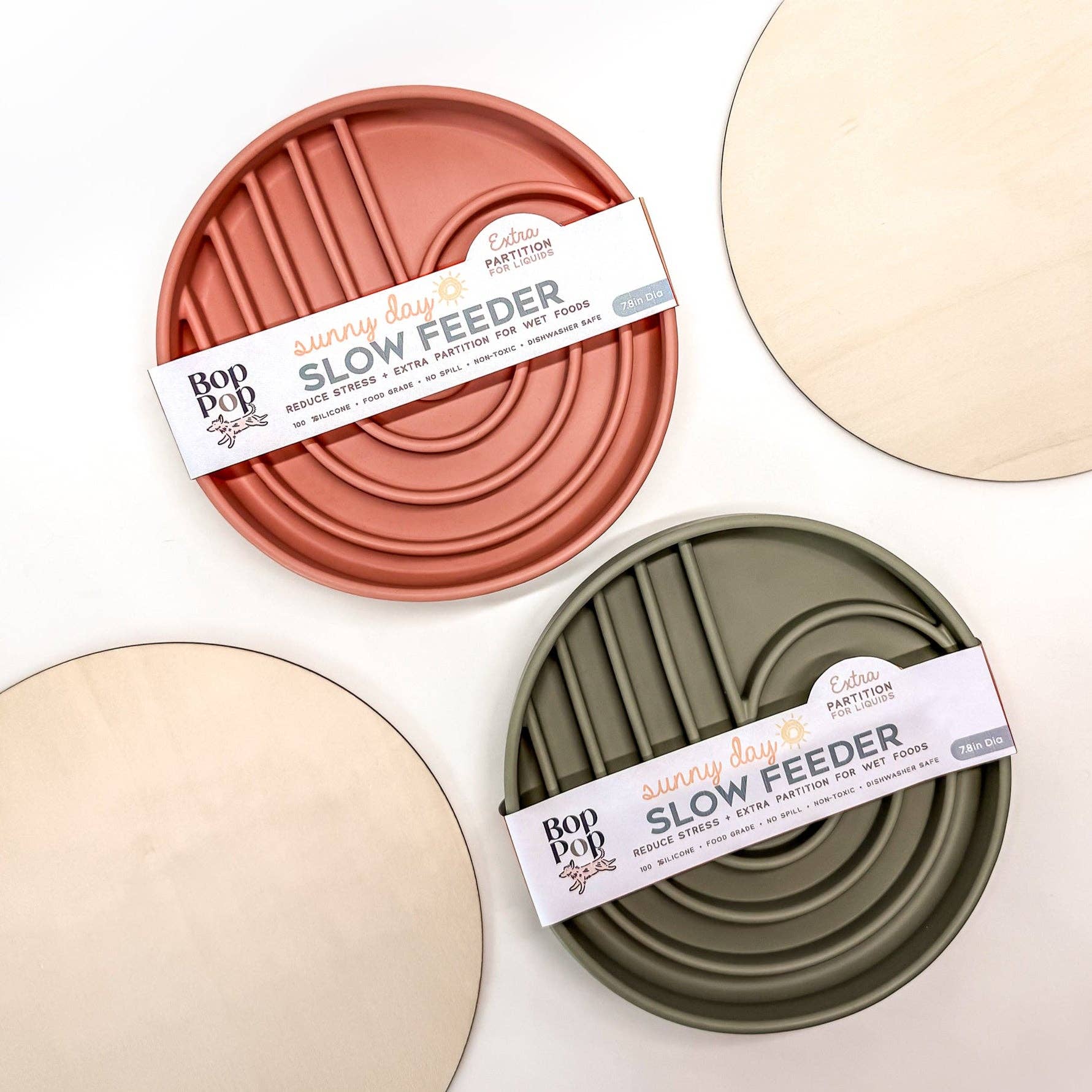 Bop Pop Pets - Wholesale Pet Bowl - Cat/Dog - Slow Feeder + Activity Bowl  | Sunny Day Sage1