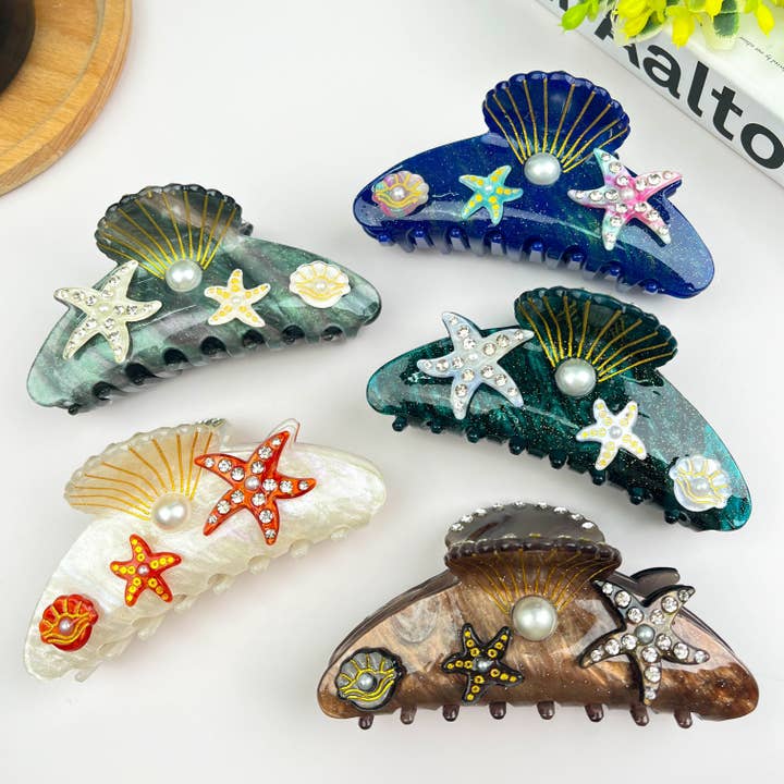 TheDivaSoap - Wholesale Hair Clip - Women's - 4.1'' Starfish Claw Clip,Undersea World Series Hair Clip