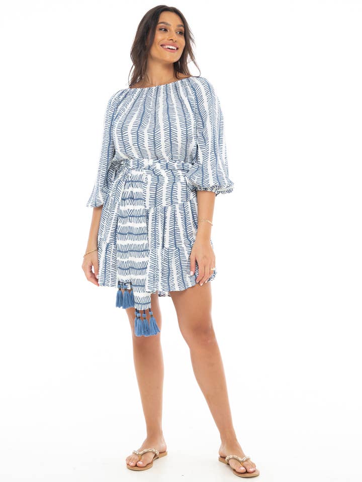 INDACO ABITO CORTO FISHBONE MARIA in vendita all'ingrosso su Faire1