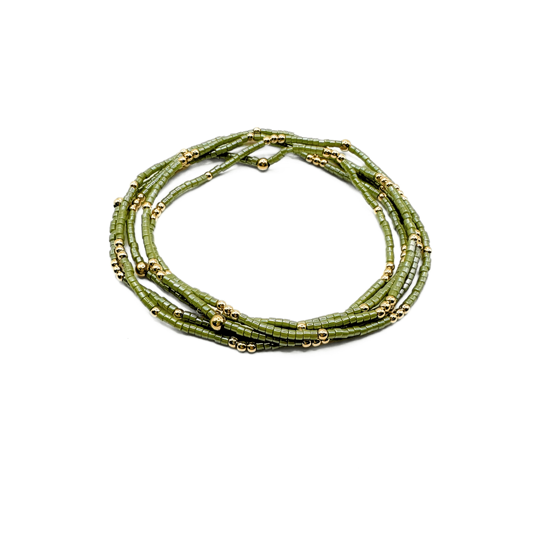 erin gray - Wholesale Beaded Bracelet - 2mm Newport EVERGREEN + Gold Filled Waterproof Bracelet1