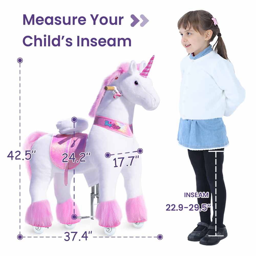 PonyCycle - Vente Cheval à bascule – enfant - PonyCycle Cheval à Bascule Licorne Rose | Jouet à Bascule en Peluche11