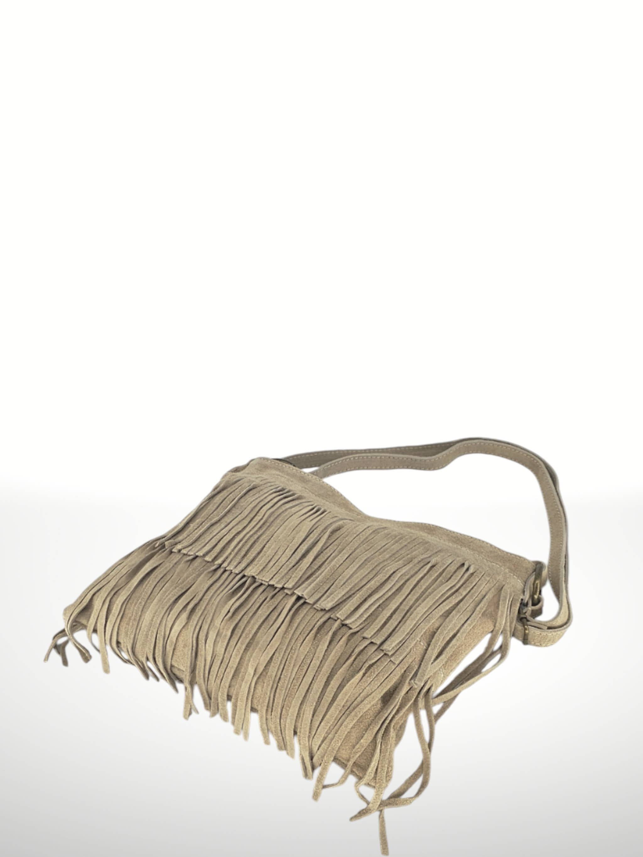 ITALIAN'S LEATHER - Wholesale Crossbodytas - Dames - Suède leren tas Cascade met franjes22