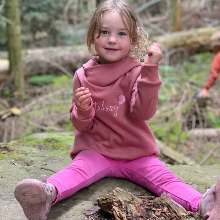 Felpa con cappuccio biologica in palissandro con collo morbido per la vendita all'ingrosso da parte di luftabong