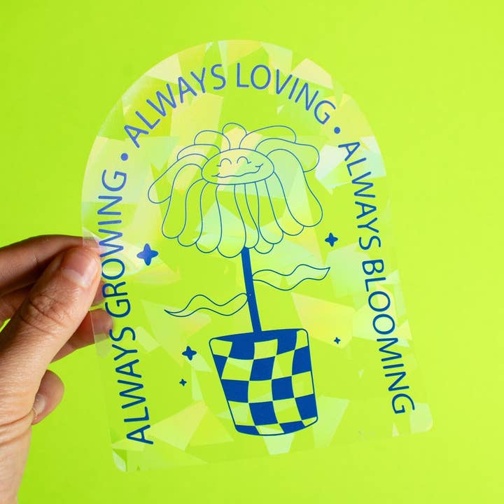 Autocollant Attrape-Soleil Fleur | Décalcomanie Attrape-Soleil Arc-en-Ciel pour la vente par Doctor Scribble