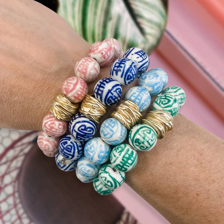 Traci's Beads - Wholesale Beaded Bracelet - Chinoiserie Bracelet, Rose2