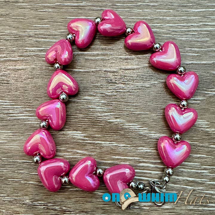 Lyserød Hjerte Hat Kæde for engroshandel hos On a Whim Hats