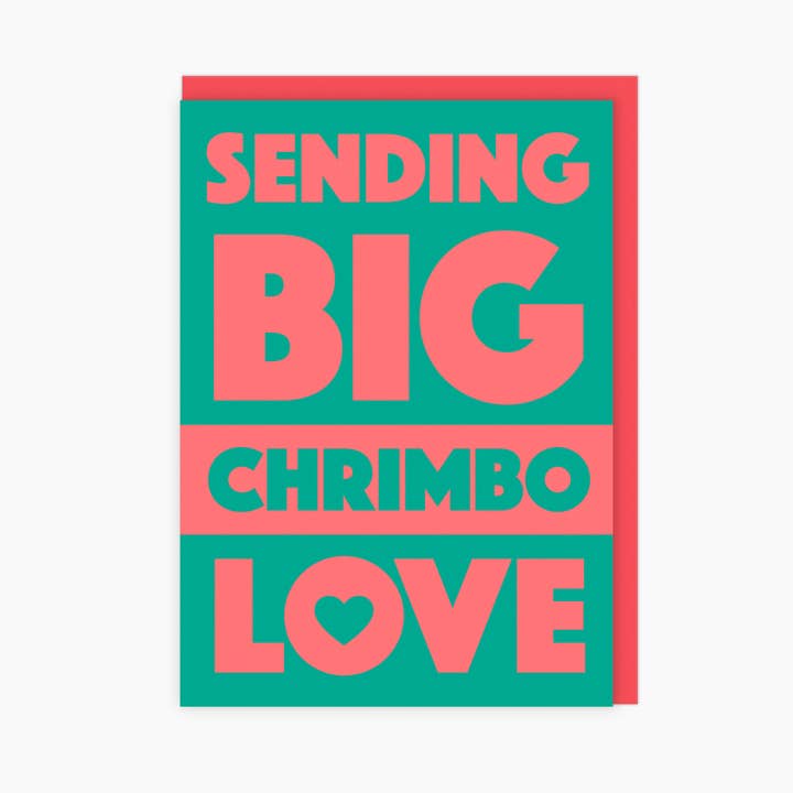Big Chrimbo Love - Modern Typographic Bold Christmas Card for wholesale by LoveLossDiscoballs