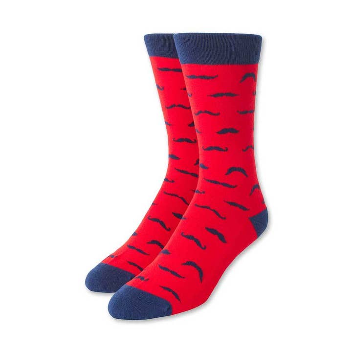 Big Mustasch Red Mäns Strumpor för wholesale av Beau Ties of Vermont