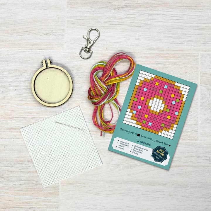 The Crafty Kit Company – wholesale Embroidery/cross-stitch supplies – 'I Doughnut Deserve You' Mini Matchbox Cross Stitch Kit4