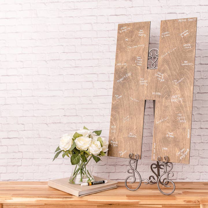 Large Monogram | Wedding Guestbook Sign for wholesale by Nail and Hook Laser Cut Home Decor