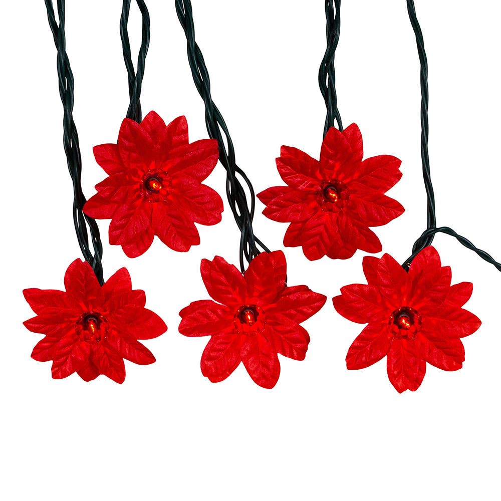 Kurt S. Adler, Inc. - Wholesale String Lights - 20/L RED POINSETTIA LIGHT SET0