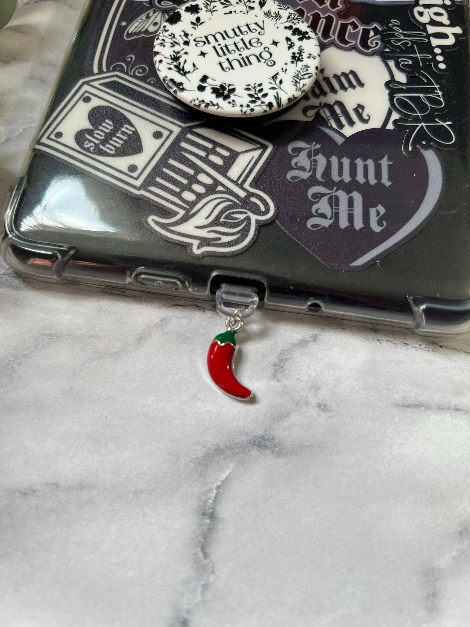 Dark Delights Bootique - Wholesale Sticker - Spicy Pepper USB C Kindle Charm | Bookish Gift1