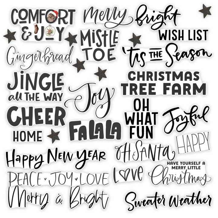 Jingle Christmas Word Title Ephemera | Holiday, DieCut pour la vente par Pretty Little Studio