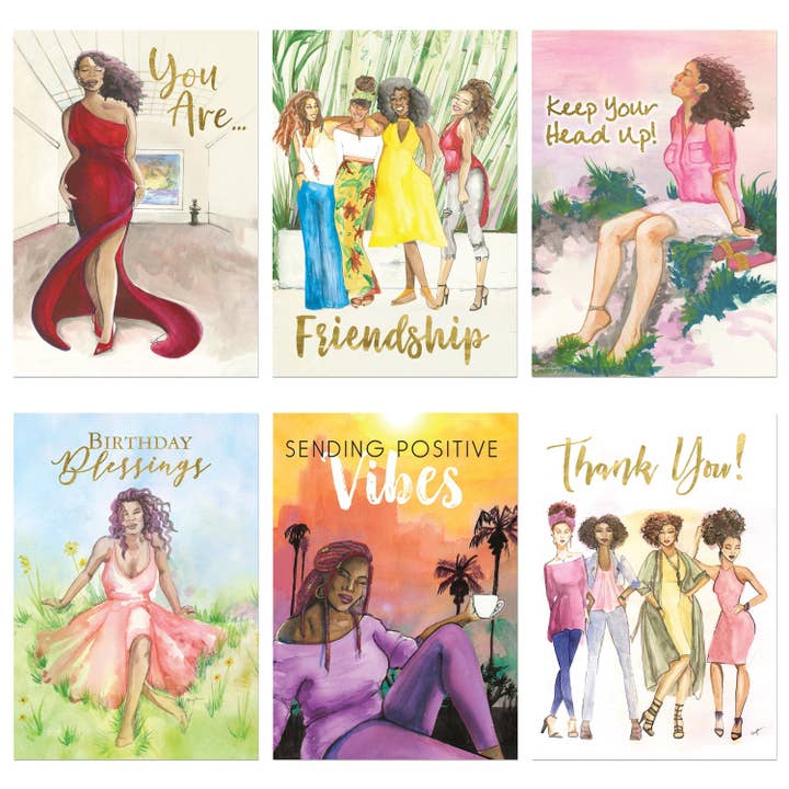 African American Expressions - Wholesale Everyday Greeting Card - AOAB820 All Occasion Cards - Phenomenal Women Assortment