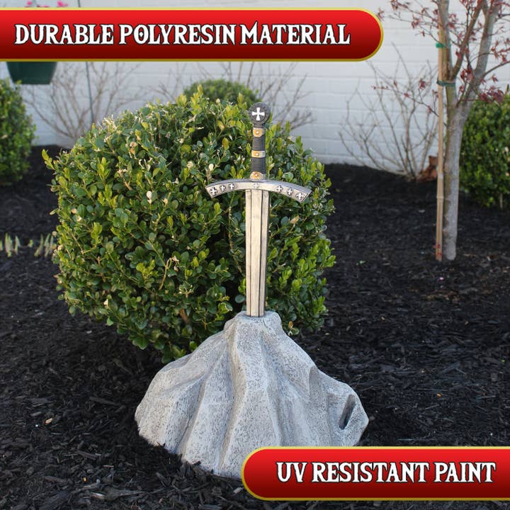Kurated Korner – wholesale Outdoor ornament/decor – Esterno Sword in Stone Garden Statue